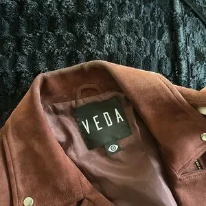Veda | Jackets & Coats | Veda Womens Maroon Moto Goat Suede
